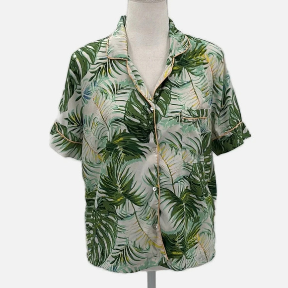 Tabitha Webb Sleep Wear Tropical Print Shorty Pajama Set - Size Medium - Picture 2 of 7